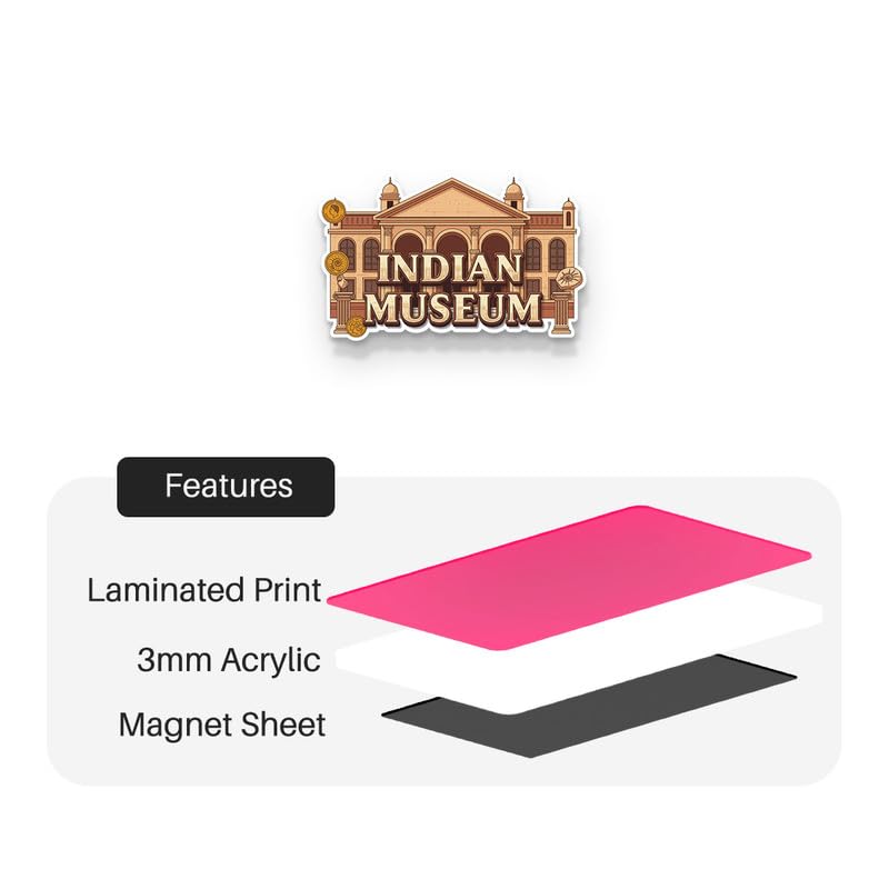 Image of Indian Musiam Fridge Magnets, Glossy Finish, Stylish Magnet for Fridge, Wardrobe & Metal Surfaces