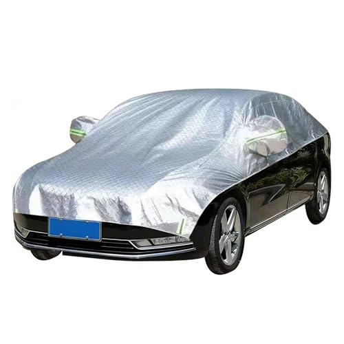 Image of Waterproof & All-Season Half Car Cover, Full Coverage Protection for Windshields & Windows, Car Cover for Snow,Ice, Rain, Dust, Shading (S Size Fit for Compact Sedan, Hatchback