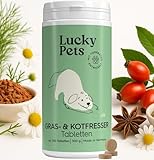 Gras- & Kotfresser Tabletten Hund 300 g I Mit Ulmenrinde, Bentonit & Heilerde I 100% pflanzlich & magenschonend | Bei Gras- & Kotfressen | Deutscher Hersteller I hohe Akzeptanz I Lucky Pets
