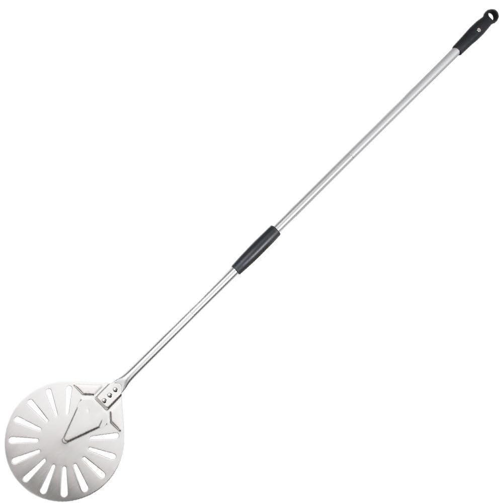 Łopatka do pizzy ze stali nierdzewnej 142 cm z długim uchwytem, odpinana, perforowana łopatka do pizzy do obracania i serwowania pizzy, idealna łopatka do pizzy do użytku domowego i profesjonalnego