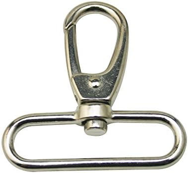 Generic Silvery 2 Inches Inside Diameter Oval Ring Lobster Clasp Claw Swivel Lobster Snap Clasp Hook for Strap Pack of 5