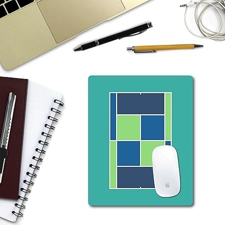 Racquet Inc Tennis Court Mouse Pad – Teal Desk Mousepad with Fabric Surface – Tennis-Themed Office Accessory for Work or Gaming – Compatible with Optical and Laser Mice image 3