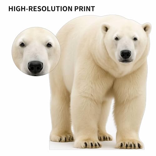 Image of Polar Bear 4FT Life Size Cardboard Cutout - A Fun Animal Standup for Photo Booths, Birthday Parties, and Events