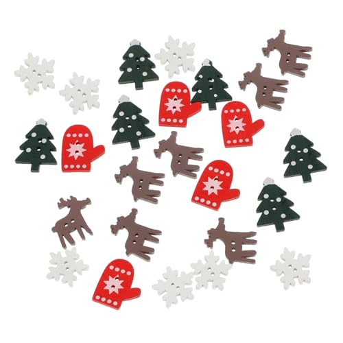Veemoon 100pcs Elk Snowflake Decorations Wood Christmas Tree DIY Decorations Set