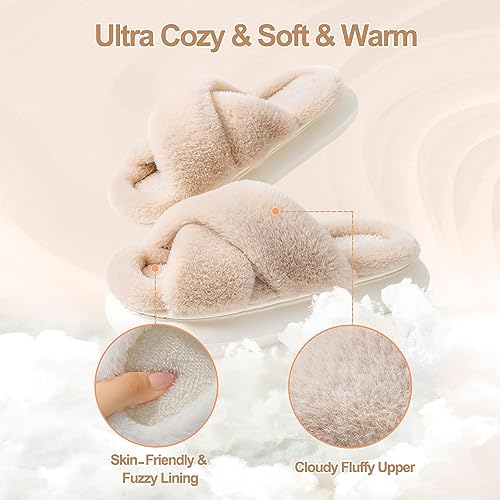 Cat Face Slippers for Women Soft Plush Fuzzy Kawaii Women's Slippers Ultra Comfy Cute House Shoes Open Toe Indoor Outdoor Soft Thick Sole2