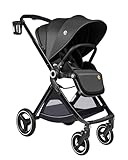 Kinderwagen Umkehrbarer,ELITTLE EMU Klappbar Buggy Verstellbarer Fahrtrichtung bis 25kg, Kinderwagen mit Liegefunktion für Klein von 0 bis 3,Schwarz