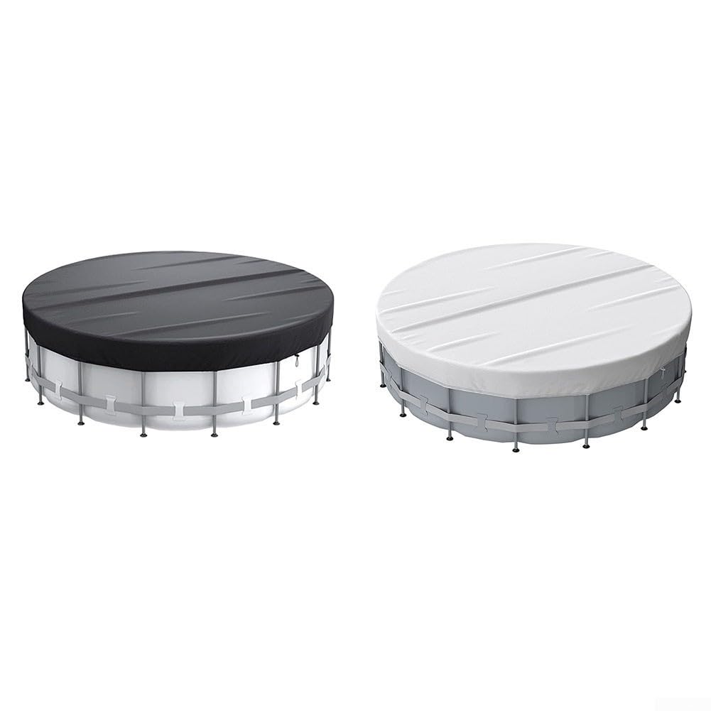 Cubierta solar redonda para piscina, calentador térmico plateado 210D para marco inflable sobre el suelo, protector de polvo, plegable al aire libre (15 pies, plateado)