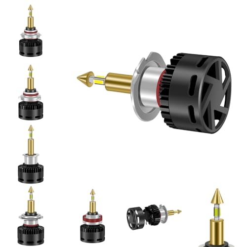 JEYEFFE 360 GOLD Lampadine LED Auto 30000 Lumen 55W 6000K — Faro LED 360° con Ventola, Plug&Play IP68, Monoled, Sostituzione 1:1 per Lampade Alogene, Per Fari Lenticolari, Alta Luminosità (H11)