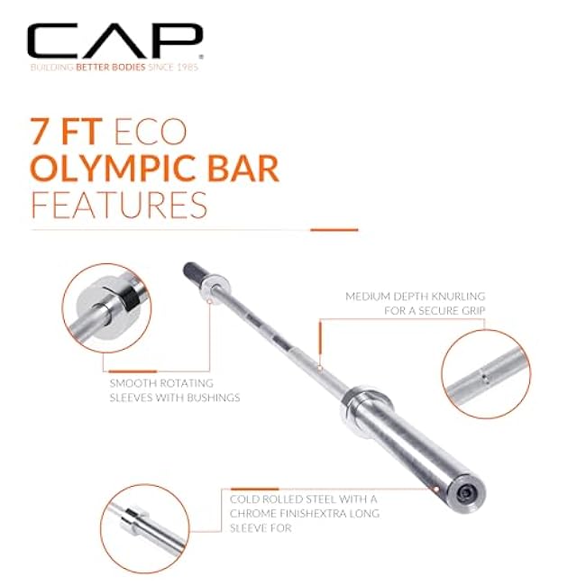 CAP Barbell 2-Inch Olympic 7 ft Barbell Bars | Multiple Options