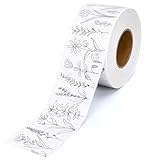 JarThenaAMCS Water Activated Flower Packing Tape Self Adhesive Floral Printed Tape for Small Business Gift Wrap Sealing Mail Boxes Cartons DIY Craft