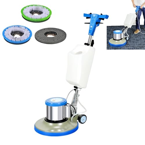 Máquina pulidora de suelos resistente con 3 almohadillas de limpieza para limpieza y pulido de suelos duros comerciales