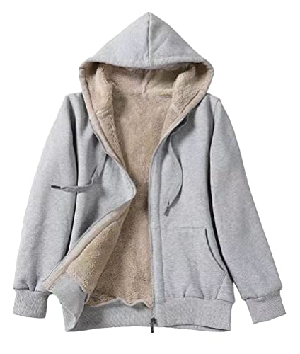 Voqeen Damen Kapuzenpullover Mit Reißverschluss - Warme Fleece Jacke