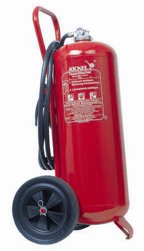 Feuerloescher P50AJ Dauerdruck-Löschwagen 50 kg ABC Pulver,