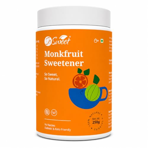 Image of So Sweet Monk Fruit 100% Natural Zero Calorie Sweetener -250gm -Diabetic & Keto Friendly-Pack of 5