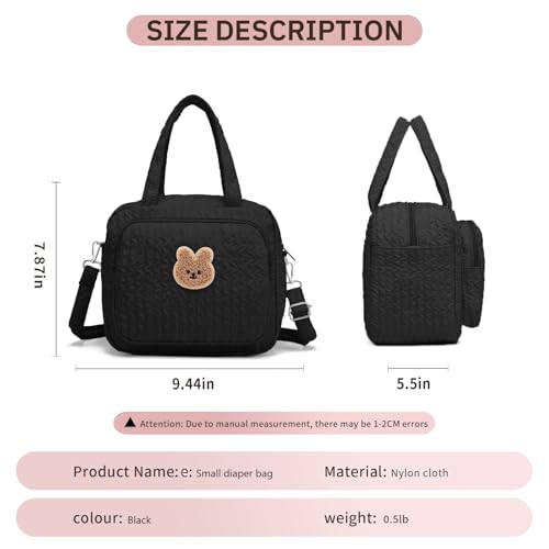 image for Fwkekye Small Diaper Bag Tote, Crossbody Diaper Bag Mini Purse with 8 