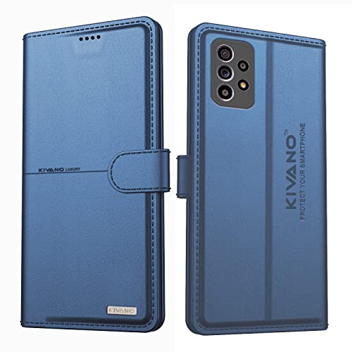 Image of KIVANO Samsung Galaxy A52s 5G Professional Series Wallet Case | Luxurious Design | Premium | PU Leather Flip Case Back Cover | Magnetic Closure - Dark Blue