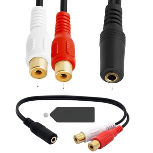 For Cable 3.5 cable adapter 3.5mm female to 2rca female phono Sto splitter line jack socket/audio adapter extension cable