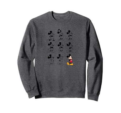 Sweatshirt Mickey Mouse Evolution pull vintage Disney col rond confortable