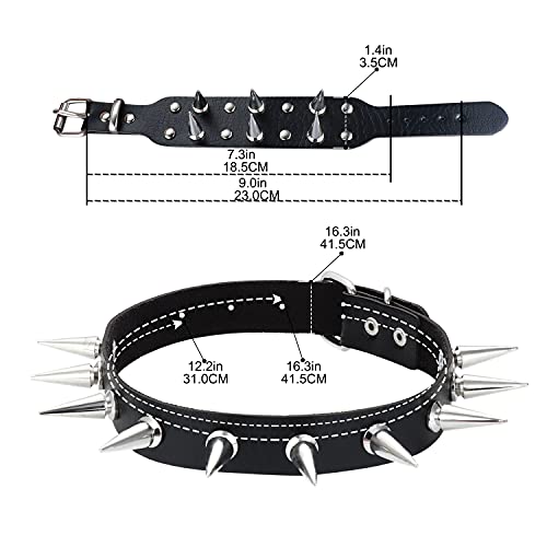 Sanfenly Gothic Jewelry Set for Women Men Cool Punk Black PU Leather Rivet Studded Goth Choker Collar Necklace Bracelets… - Image 4