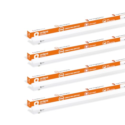 Image of Orient Electric Grace Pro 20W LED Batten| 2000 lumens Bright Light Output| LED tubelight for Home| Sleek & Stylish Design| Non-breakable Polycarbonate housing | Pack of 4