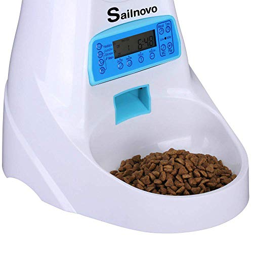 Sailnovo Distributeur Automatique de Nourriture Distributeur de Croquettes Gamelle Enregistrement 4 Repas pour Chats et Chiens (Moyen, Petit) (4L, Blanc) Sailnovo Distributeur Automatique de Nourriture Distributeur de Croquettes Gamelle Enregistrement 4 Repas pour Chats et Chiens (Moyen, Petit) (4L, Blanc)
