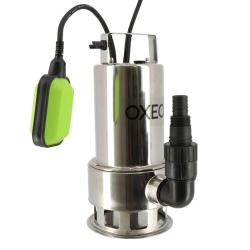 Pompe vide cave 1100W - Corps Inox - Eaux chargées - Inondation - Hauteur refoulement 9,5m - Câble alimentation 10m