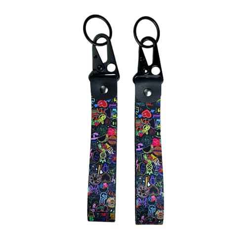 Image of 2Pcs Motorcycle Keychain Motorcycle Key Tag JDM Jet Tag Keychain Heavy Duty Wrist Lanyard Keychain for Car,Motorcycle