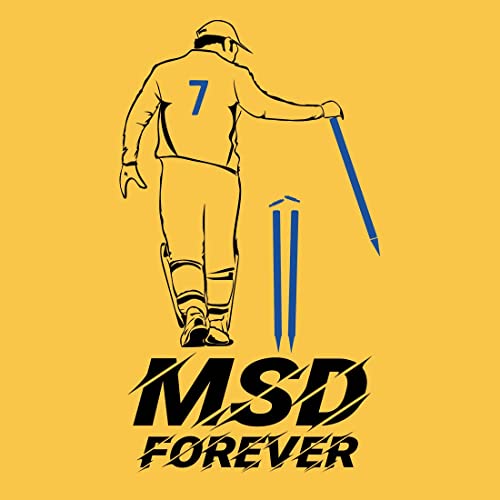 Buy Crazy Punch Msd Forever Men Half Sleeve Yellow Msd Dhoni TShirt (Yellow, XSmall) at Amazon.in