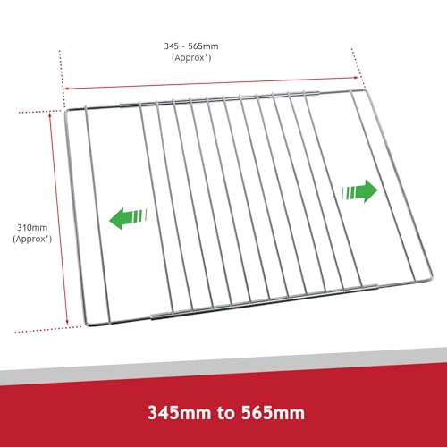 Spares2go Backgitter, ausziehbare Breite, Chrom, für Spinflo Ofen/Herd, Packung mit 1, 2 oder 3 Einlegeböden 3 Shelves