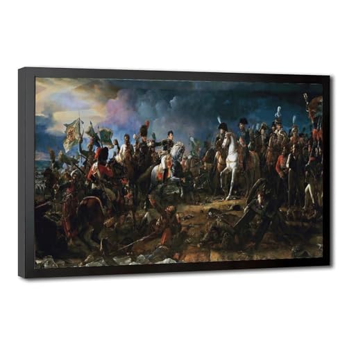 Napoléon à la bataille d'Austerlitz impression sur toile - Décoration murale pour bureau 61 cm