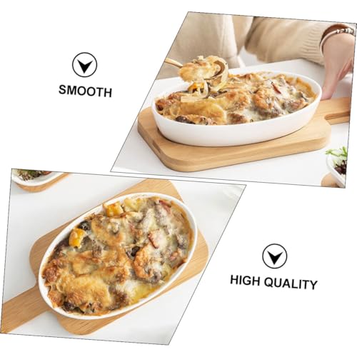 Plat de cuisson en céramique blanc avec capacité raisonnable pour four et micro-ondes