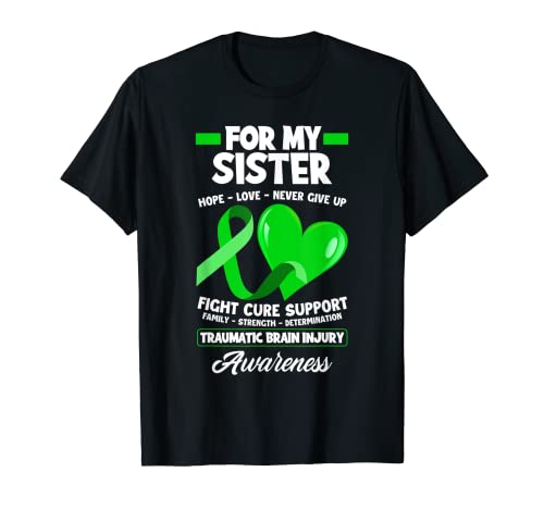 Me pongo verde para mi hermana TBI lesión cerebral concientización Camiseta