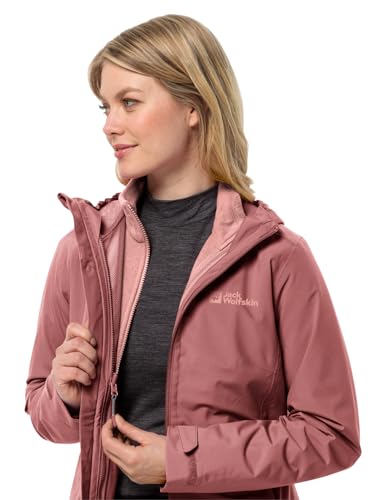 Jack Wolfskin Damen Moonrise 3in1 Jkt W, Red Ochre, XL EU