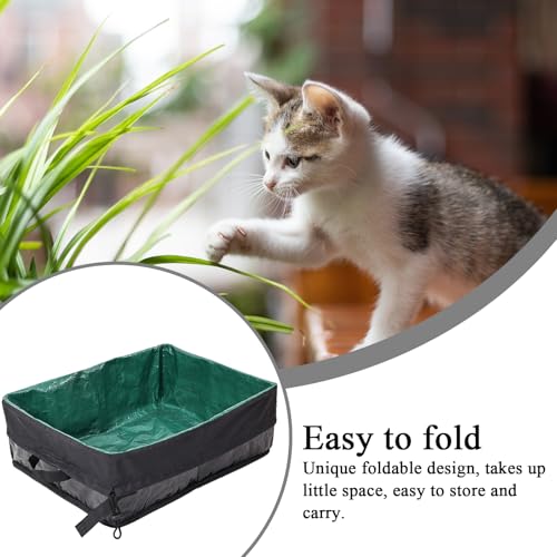 Litière de voyage pliable pour chat, bac de toilette compact et étanche à bas seuil d'accès