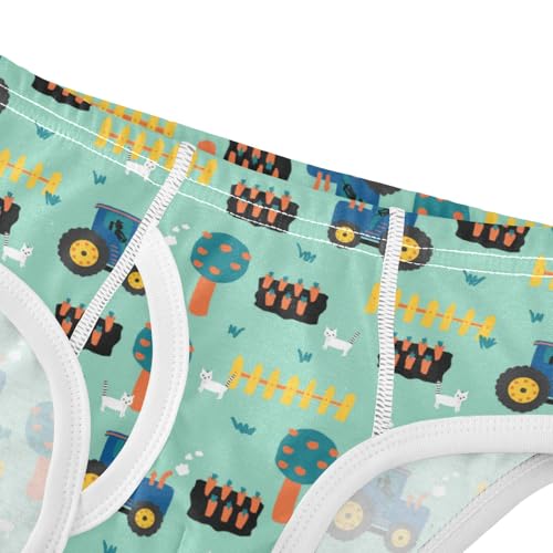 Boys' Exclusive Briefs Toddler Underwear 95% Combed Cotton Boxerbriefs 2T Tractor Pattern Truck Cars 194