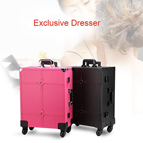OCYE Kosmetikkoffer Professional mit LEDKosmetikkoffer Trolley mit Rollen und Schminkspiegel, 40 × 22 × 50cm, blau – Bild 4