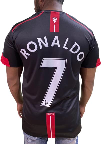 Image of Ronaldo Jersey Black Half Sleeve t Shirt for Men Football Jersey 2007 /08