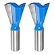 QUARKZMAN 2 Stück Dovetail-Fräser 1-1/8 Durchmesser 1/2 Schaft Wolframkarbid 14 Grad Dovetail-Gelenk-Bohrer für Schubladen- und Schrankverbindungen Feine Holzbearbeitung