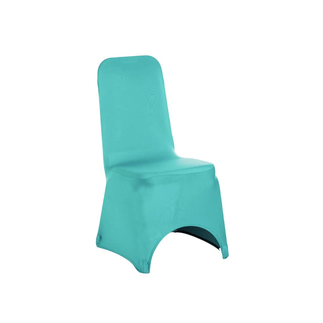 WedDecor Spandex Chair Cover Stretchy Fabric Removable Elasticated Dining Chair Protector Slipcovers For Wedding Birthday Banquet Hotel Party Supplies Decoration, Turquoise, 100Pcs — image 1