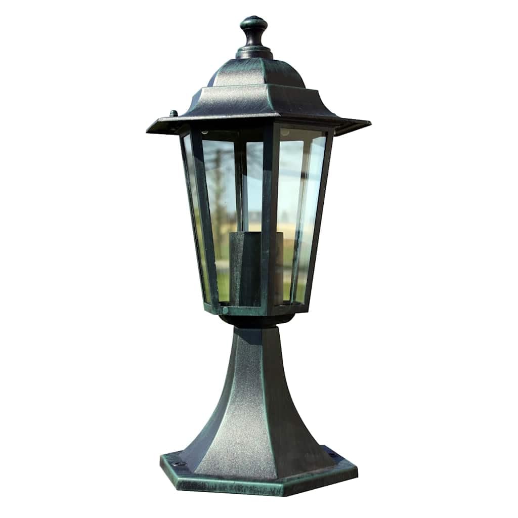 vidaXL 2X Lámpara de Jardín Luz Exterior iluminación Patio Iluminación Terraza Entrada Exterior al Aire Libre Aluminio Verde Oscuro/Negro