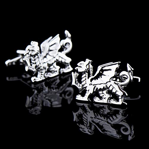 Mancuernillas Hombre Dragón de Fuego Plata con Caja miniatura 4