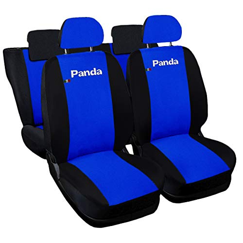 Lupex Shop Panda.014.Br-N-50 Housses de siège Auto Panda avec sièges arrière divisés 50e50, Bleu Roi/Noir