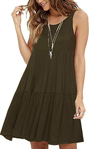 ABirdon Sommerkleider Damen Ärmellos Vestkleid Loose Kleider Strandkleid Rundhal Cover