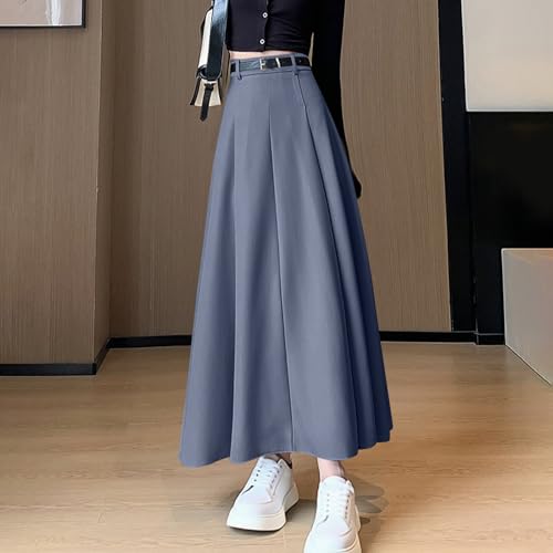 Womens Maxi Skirt Business Casual High Waist Pleated A-Line Flowy Swing Skirts Cocktail Evening Party Wedding Skirt2