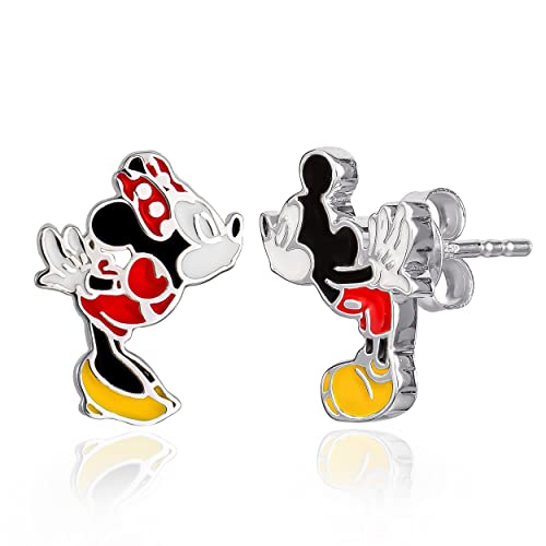 Disney Mickey and Minnie Mouse Sterling Silver Mismatched Kiss