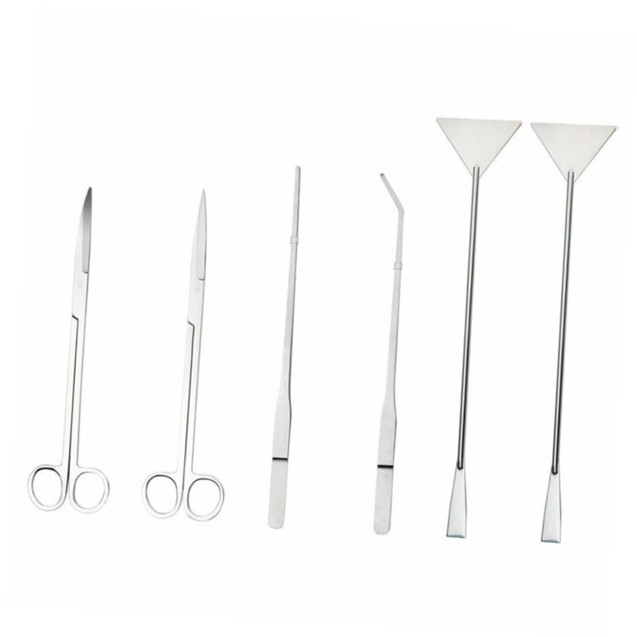 SUPVOX 1Set Fish Tank Cleaning Kit Cleaner with Straight Curved Tweezers Rake Straight Curved Scissors Essential Cleaning Accessories
