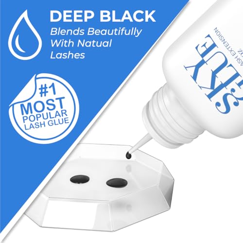 Sky Glue D+ for Eyelash Extensions | Super Strong Lash Extension Glue | Professional Black Adhesive for Long Lasting Semi Permanent Individual Lash Extensions | Fast Drying / 6+ Week Retention 5ml