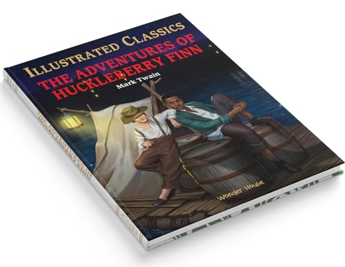 Wonder House Books The Adventures of Huckleberry Finn for Kids: llustrated Abridged Children Classic English Novel with Review Questions