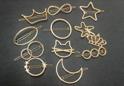 Gold Metal Hair Clips Hair Barrettes for Women Fashionable Hairpins Minimalist Hair Accessories Metal Hair Pin Decorative Hair Accessories for Women_6 Pcs-image-32