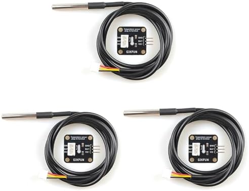Gikfun DS18B20 Waterproof Digital Temperature Sensor with Adapter Module for Arduino (Pack of 3 Sets) EK1183
